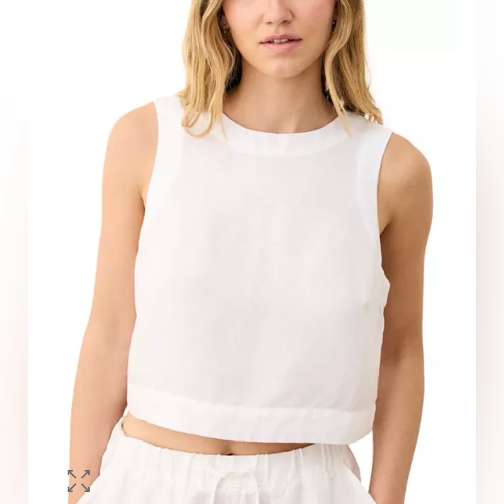 NWT Marine Layer Quinn Sleeveless Linen Blend Crop Top Sz M